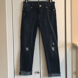 WHBM - NWOT - Slim Crop Distressed Jeans